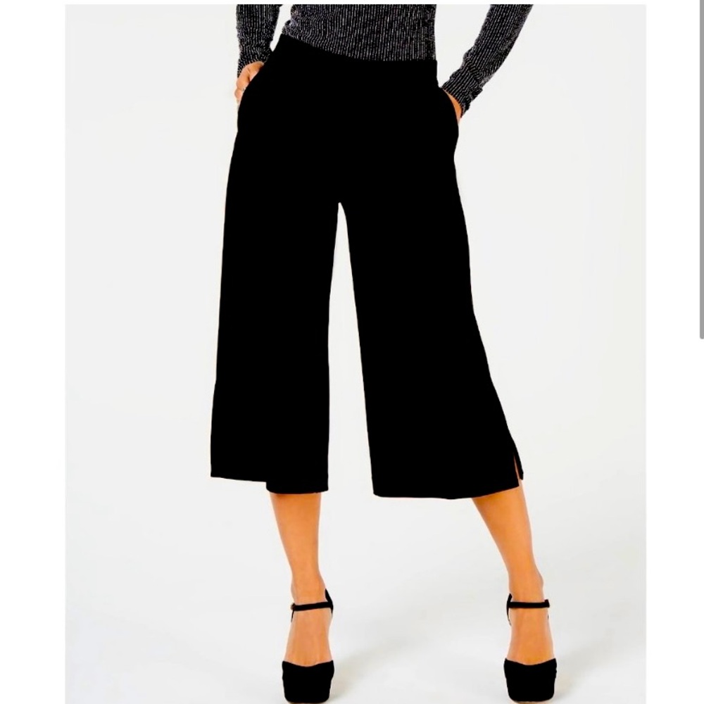 Michael Kors Black Cropped Wide-Leg Pants